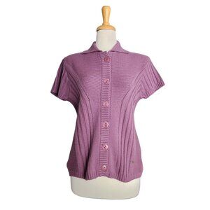 Monte Carlo Purple Cardigan Sweater Women's Size 42 XXL Preppy